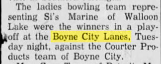BC Lanes & The Venue Sports Bar and Grill (Boyne City Lanes) - May 1963 Article (newer photo)